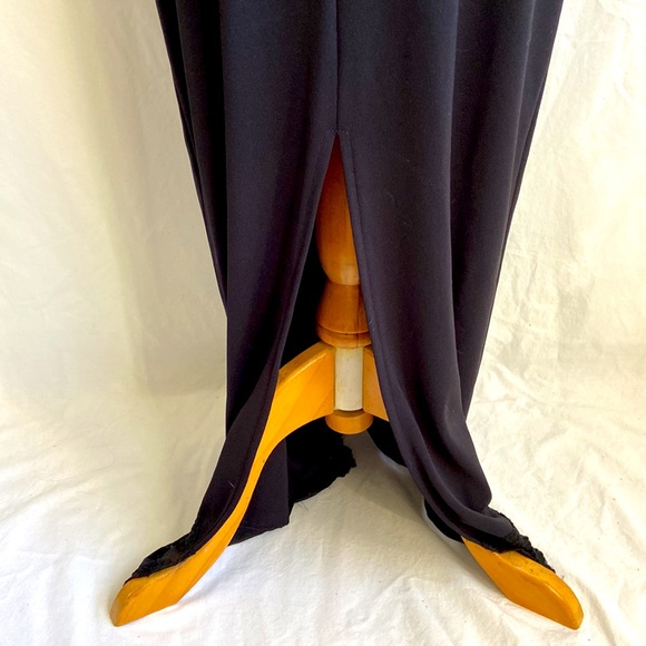 Vintage 1990s Y2K Black Bodycon Slip Formal Gown Sz M - Picture 9 of 10